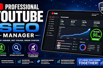 be your youtube SEO manager and monetization specialist
