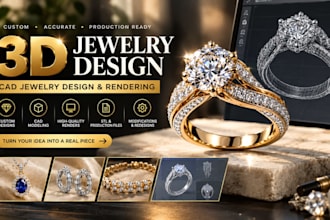 do 3d jewelry design, cad jewelry design and jewelry rendering