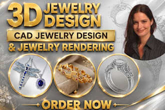 do 3d jewelry design, cad jewelry design and jewelry rendering