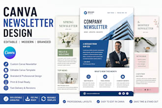 canva newsletter canva newsletter design email newsletter editable canva templat