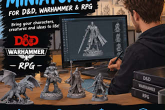design custom 3d models, statues for printing and painting