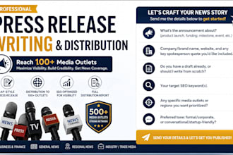 write professional press release and do pr distribution
