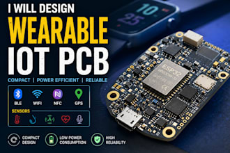 design compact wearable iot pcb with ble, wifi, nfc, gps and sensors