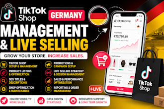 grow your germany tiktok shop with listing, promotion and live selling