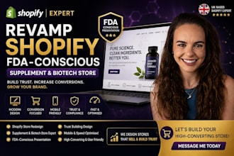 multilingual shopify or wordpress biotech supplement website landing page design