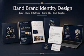 design full brand identity email signature, brand style guide brand kits, logo