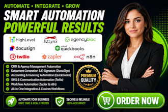gohighlevel ezlynx agencybloc docusign quickbooks twilio zapier n8n automation