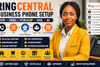 setup ringcentral SMS ringcentral IVR tcr ghl va ringcentral  ai receptionist