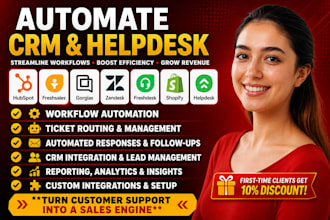 automate hubspot, freshsales, gorgias, zendesk, freshdesk, shopify, helpdesk