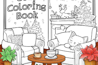 create a cozy bold and easy coloring book for amazon KDP