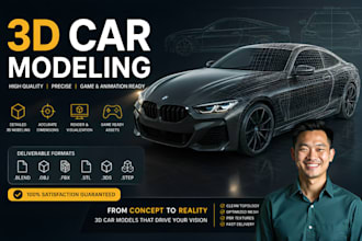 create accurate diecast and scale car models for 3d printing and rendering