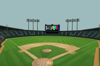 render 3d baseball field,sports stadium design,seating bowl layout,padel courts