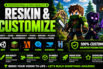 reskin unity game minecraft fivem server plugin modpack blockbench models hytale