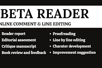 beta read your romance, fantasy, memoir, historical fiction, dark romance novel
