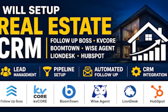 setup real estate crm follow up boss kvcore boomtown wise agent liondesk hubspot