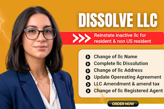 do llc dissolution, llc reinstatement, change llc address and ownership change