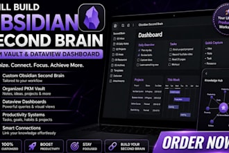 set up obsidian second brain vault with para, and templates, dataview dashboard
