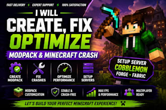 create, fix and optimize minecraft modpacks forge fabric neoforge cobblemon