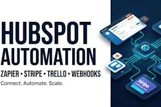 integrate hubspot with zapier to trello, hubspot with stripe, webhook automation
