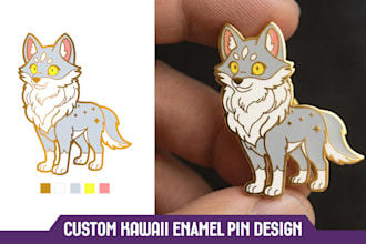 design cute kawaii enamel pin design for you