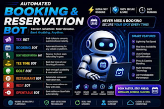 dev reservation bot appointment bot, golf tee time bot, restaurant bot, resy bot