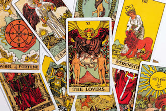 draw custom tarot card, oracle cards, playing cards, zodiac card in dark art