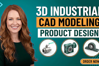 do 3d cad design, 3d cad model and rendering, industrial 3d cad product design