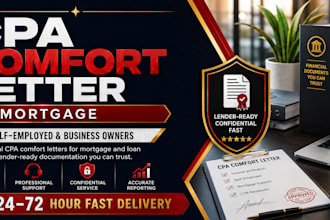 prepare CPA comfort letter for mortgage loan income verification