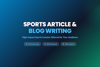 write engaging sports articles, blog posts, or news recaps