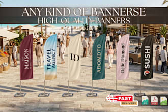 design eye catching outdoor advertising flags for your business