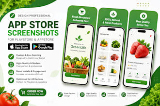 design professional app store screenshots for playstore and appstore