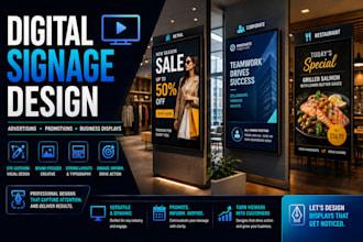 design unique digital signage advertising display screens for your businesses