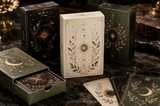 design custom card deck packaging tuck box ready for print production