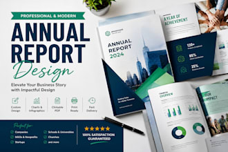 design a professional annual report, impact report or company report