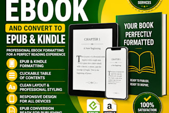 format your ebook and convert your manuscript to epub and kindle