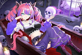 custom anime art, character design, or vtuber concept