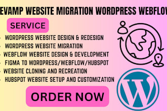 design revamp website migration wordpress  webflow figma clone website hubspot
