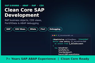 build and debug sap s4hana abap, rap and cds view solutions