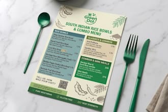 menu card design for your restaurant
