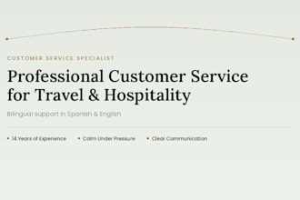 provide professional customer service for travel and hospitality