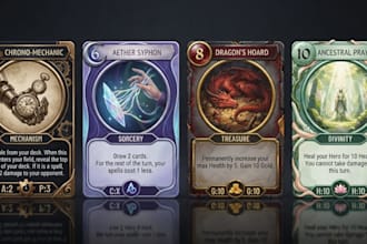 design a fantasy anime tcg card template for trading card games