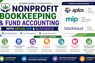 do nonprofit bookkeeping and fund accounting with aplos, mip and blackbaud