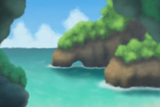 draw a landscape painting