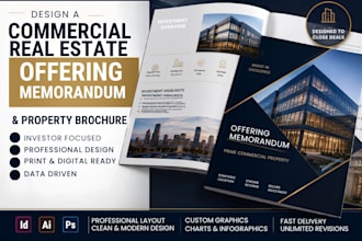 design a commercial real estate offering memorandum and property brochure