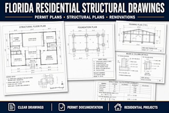 florida residential structural drawings permit plans