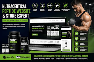 design a professional woocommerce pepetide and nutraceutical