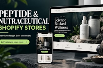 design a professional woocommerce pepetide and nutraceutical