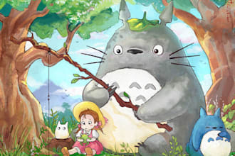 illustrate your children story book with watercolor children book illustrations