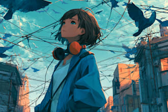 create anime style album cover