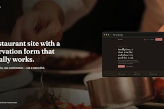 build a stunning website for restaurants and startups